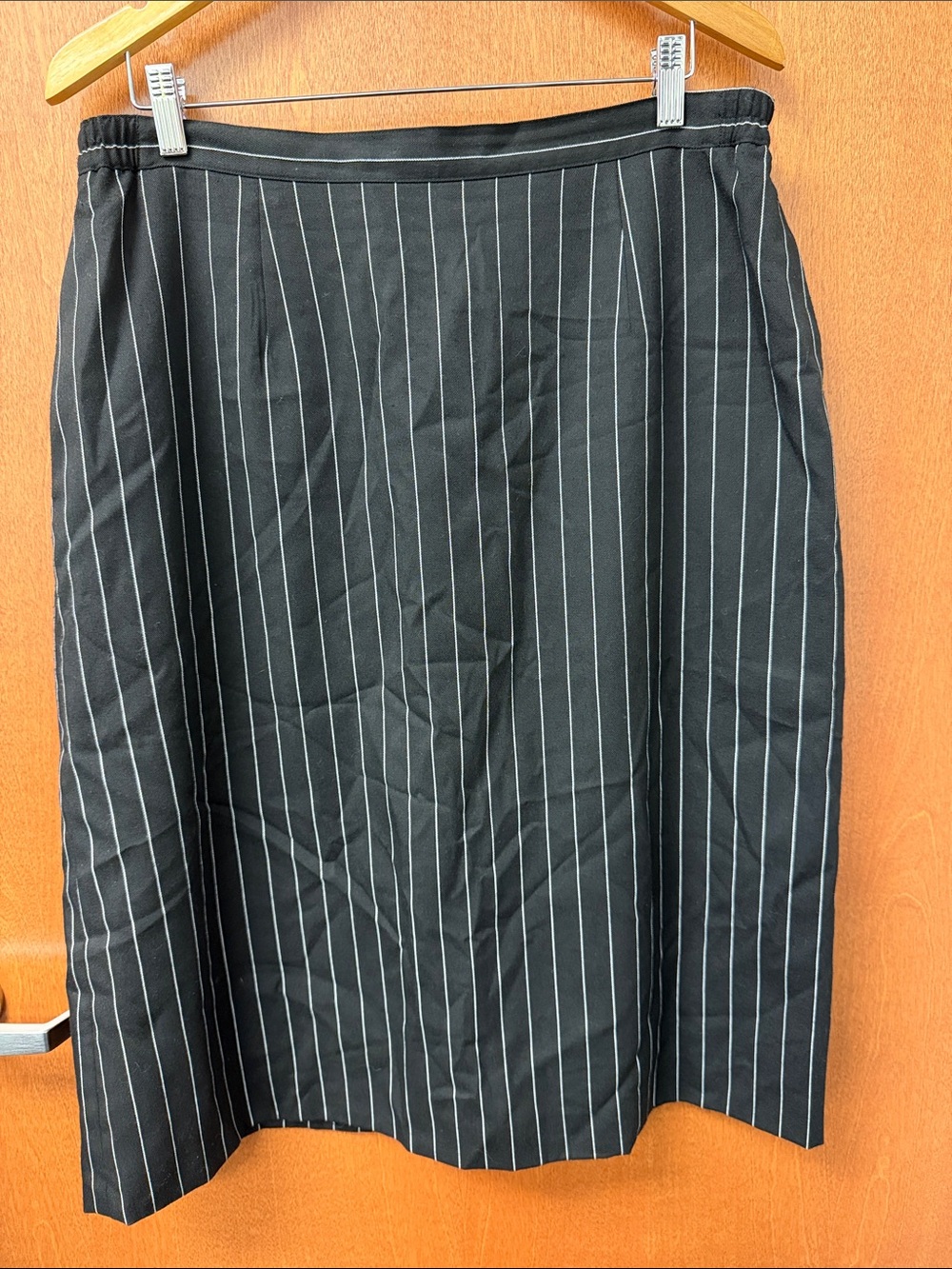 Classic Black Pinstripe Skirt